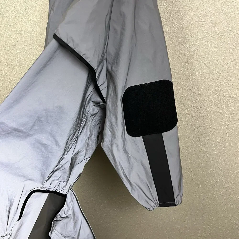 Vanpardo Reflective Hi-Vis Waterproof Outdoor Dog Rain Coat Gray Canine MEDIUM